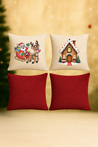 De'Vor مجموعة من 4 أغطية وسائد بتصميم السنة الجديدة