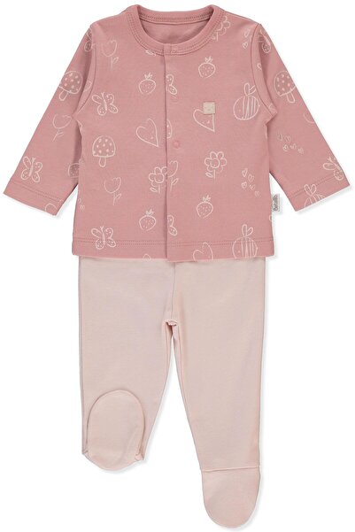 Bebetto Interlock Pajama Set with Football Socks 2-Piece (Mini Bee) Salmon