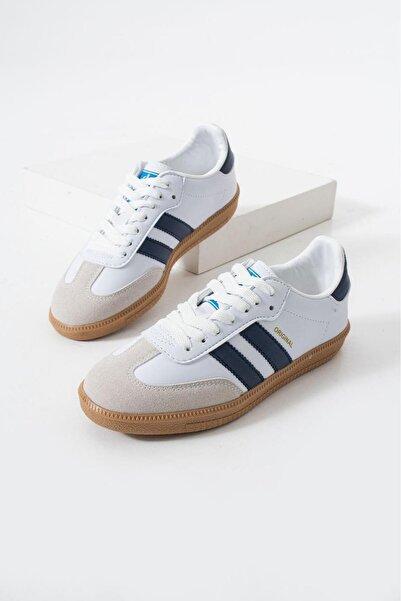 JAGEN SHOES حذاء رياضي جاين للجنسين باللون الأبيض والأزرق الداكن