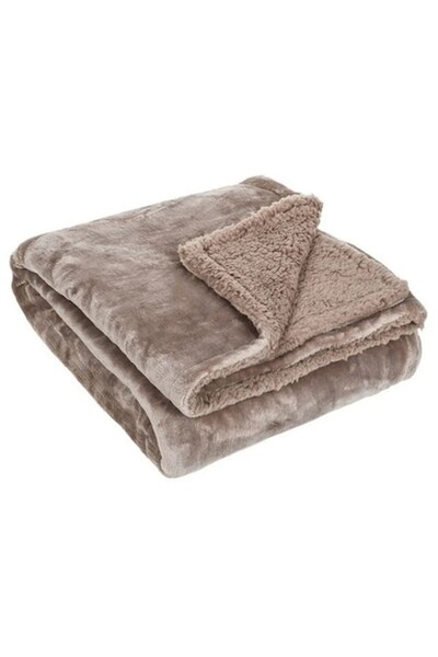AB HOMES Premium Sherpa Velvet Blanket, Ultra-Soft and Warm, Brown, for Armchair, 160x130 cm