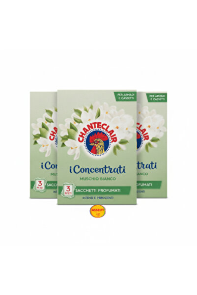 Chanteclair ASSELTI® (Italia) – 3 x Pliculețe parfumate concentrate, Muschio ...