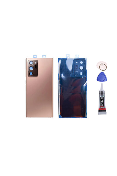Yedcom Samsung NOTE 20 ULTRA KAMERA CAMLI Kahverengi Uyumlu Arka Pil Kapağı B...