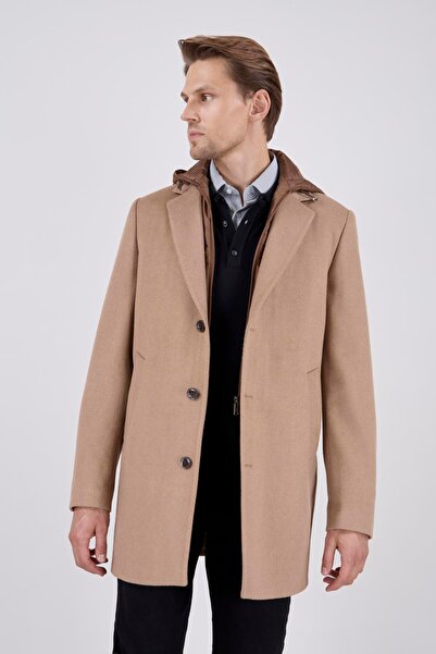PR PACO ROMANO ART OF FASHİON Erkek Camel Kaşe Kaban