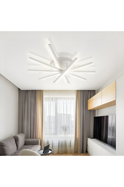 ALC-Shop Lustra LED cu telecomanda ZOE, 67W, lumina Rece/Calda/Neutra, Dimabila, Alb