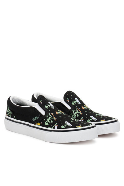 Vans Boys Black/Green Classic Slip-On VN00