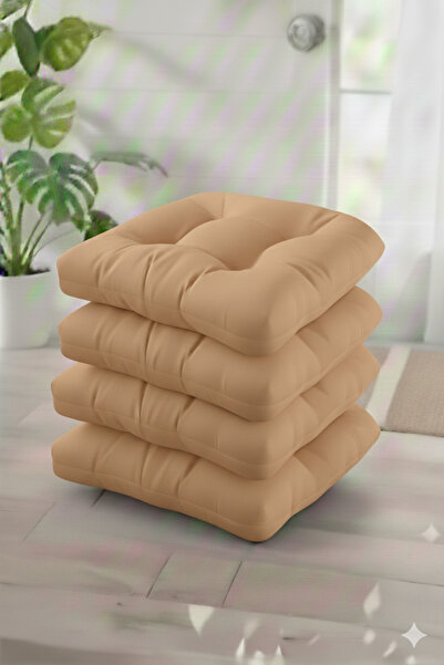 MoMMe SANDALYE MİNDERİ 45X45 CM OVAL KÖŞELİ BAĞCIKLI 4 ADET