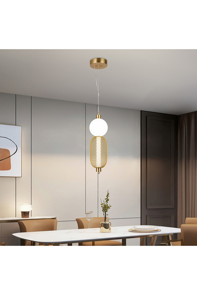 ALC-Shop LED Pendant Chandelier LM550/2GD, 11W, Light 3000/4000/6000K, Gold, ...