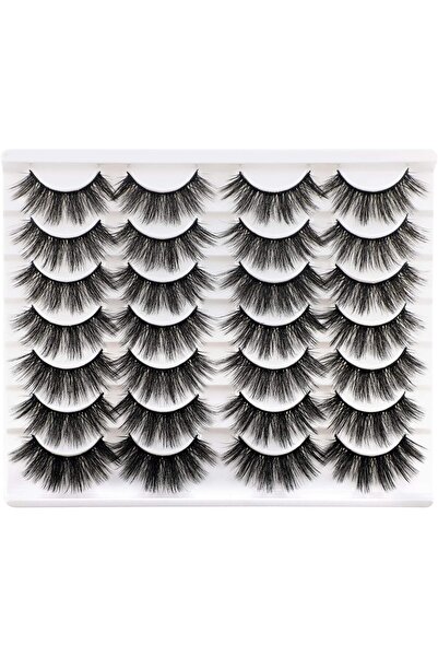 Newcally رموش صناعية طويلة 20 مم، رموش كثيفة من المنك الصناعي، عبوة متعددة من 14 زوجًا