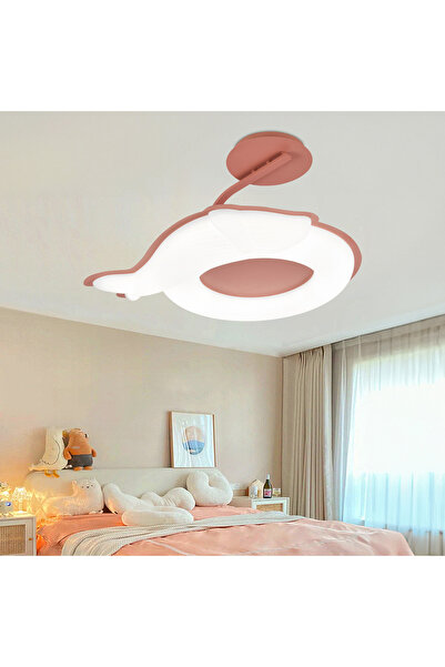 ALC-Shop Lustră LED 8058PK, 60W, Acril Roz, Lumina 3000K/4000K/6000K