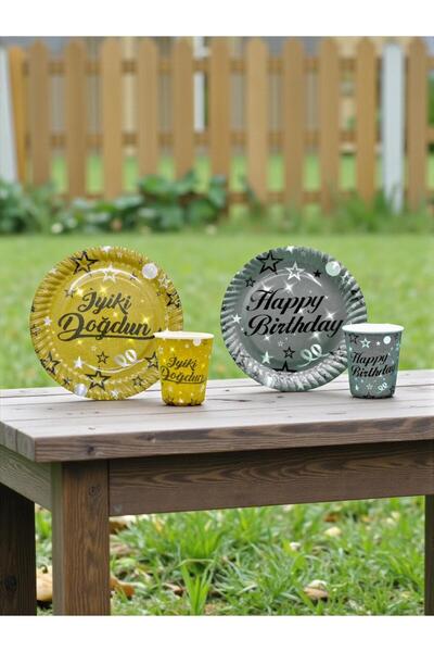 ikm balon İYİKİ DOĞDUN (HAPPY BRİTHDAY) 8 Lİ TABAK BARDAK SETİ