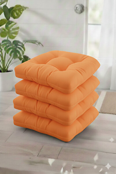 MoMMe SANDALYE MİNDERİ 45X45 CM OVAL KÖŞELİ BAĞCIKLI 4 ADET