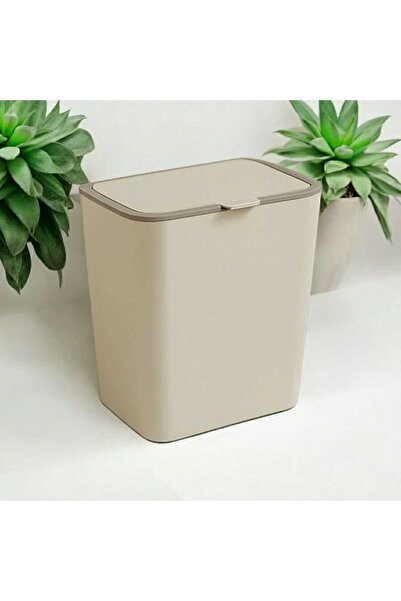 pirimanova Flip Banyo Mutfak Tezgah Üstü Çöp kovası - Bej