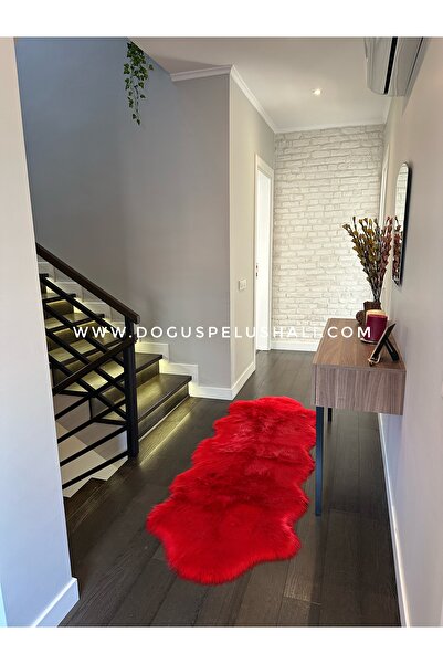 Doğuş Peluş Halı A Post Kırmızı Yumuşak Dokulu Peluş Halı Çift Kafa Post