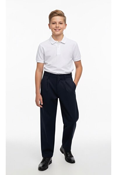 LOOKS KİDS Boy's Pleated Baggy L Stretch Fabric Fabric with Fleece Inside