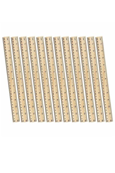 Generic مجموعة من 12 مسطرة خشبية مقاس 12 بوصة، بمقياس مزدوج (30 سم)