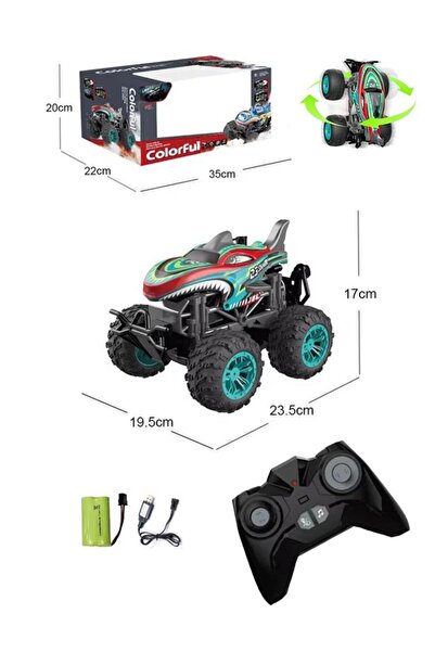 Tıfıl Toys Şarjlı Kumandalı 360 Derece Dönebilen Duman Atan Off-Road Aracı Oy...