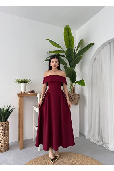 ETİKAFASHION Straplez Pileli Balconette Prenses Elbise