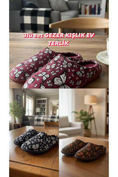 GEZER Set of 3 Winter Women's Winter & Guest & Household Slippers. Women's Home Slippers (Set of 3) Slippers.