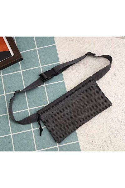 ÇEÇEN HOME Fileli Fermuarlı Dayanıklı Naylon Spor Bel Çantası Ayarlanabilir Bölmeli Çapraz Çanta Kemer Çanta