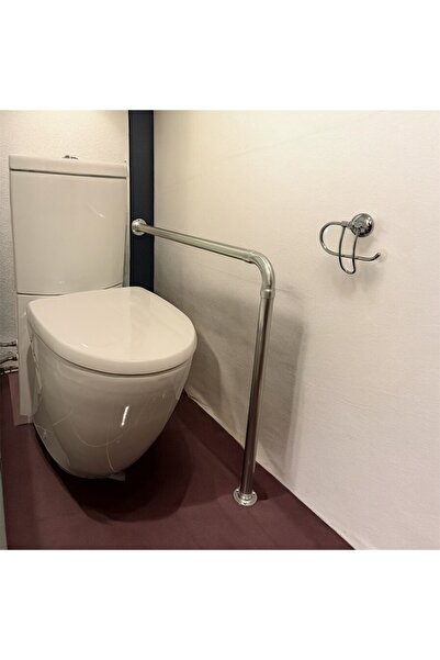 Nalbur Bakkal Yaşlı Engelli Tutunma Barı Desteği Yerden Duvara Montajlı Paslanmaz 2,5mm Boru Et Kalınlık