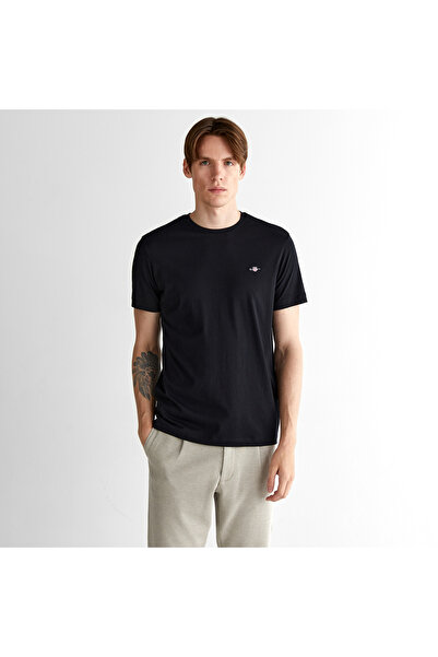 Gant Erkek Siyah Regular Fit Bisiklet Yaka T-shirt