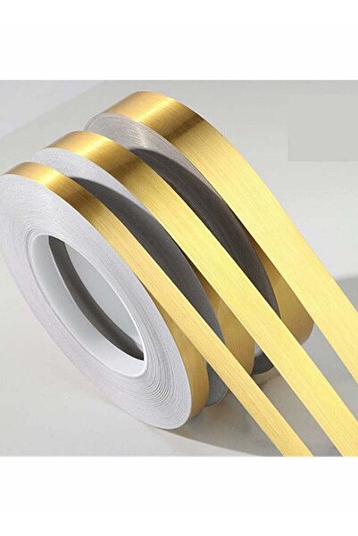 Generic شريط لاصق ذاتي مقاوم للماء لتحديد حواف الأرضيات/الجدران باللون الذهبي المصقول (ذهبي، مجموعة واحدة = 3 لفات)