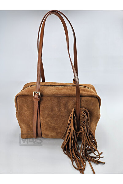 DSN Taba Hakiki Süet Deri El Ve Omuz Çantası