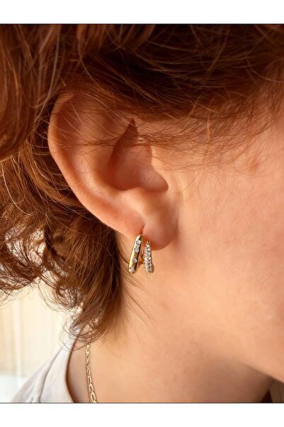 Portakal Esintisi أقراط Xuping من حجر الزركون المدمج ذو المظهر المزدوج من كورفيلا