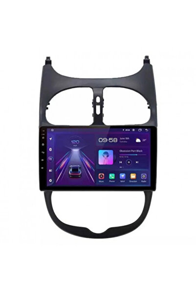 NAVI-ABC Peugeot 206 (2001-2008) Navigație auto Android 12 de 9 inch - 6GB RA...