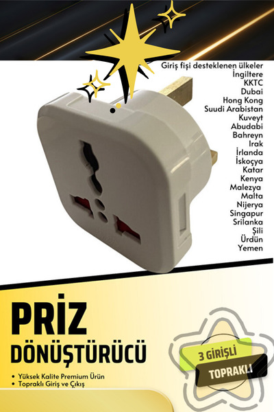 Rabelix Online Marketing Premium İngiliz Erkek Fişli Seyahat Adaptörü Arabist...