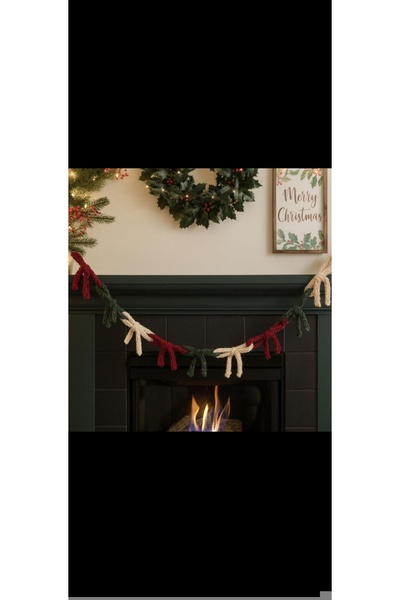 Nympha El Örgüsü Yılbaşı Fiyonk Süsü – Halay Çeken Dekoratif Şömine Kapı & Du...