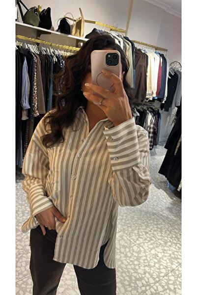 MU&ME BOUTİQUE Shirt Striped Mink
