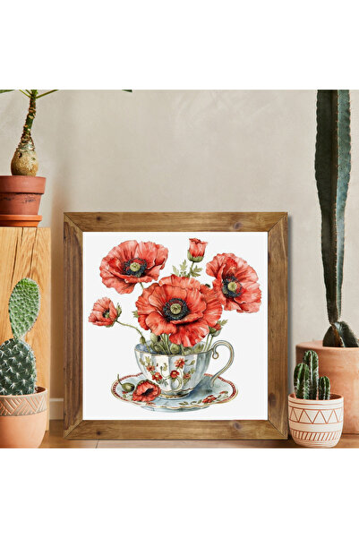 Tuba Decor Tablou pătrat cu rama din lemn, mătrecă