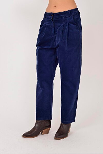 Park Moda K036 Button Detail Velvet Pants