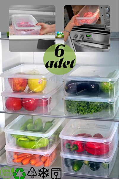 KAVAKPLASTİK 6 Adet Sızdırmaz Saklama Kabı 3,5 Litre