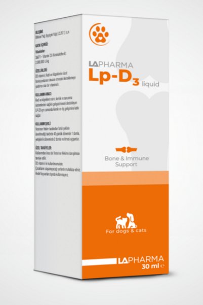 VET Lp-D3 Kedi & Köpek Vitamin D3 Damla 30 ml - Güçlü Kemik ve İskelet Yapısı...