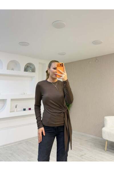 İrka Moda Buzzy Bisiklet Yaka Belden Bağlamalı Bluz