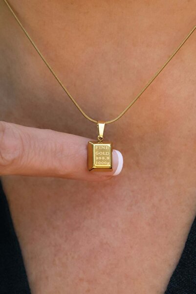 Ayno Mini Gold Bar Women's Steel Necklace
