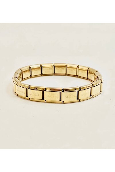 DEMİR ACCESORİES Çelik Bileklik Gold Renk İtalyan Charm Bileklik