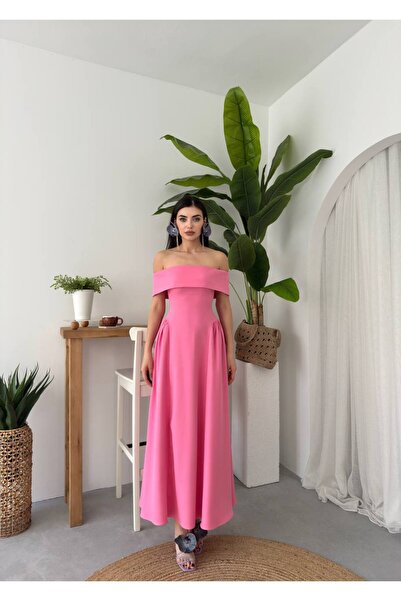 ETİKAFASHION Straplez Pileli Balconette Prenses Elbise