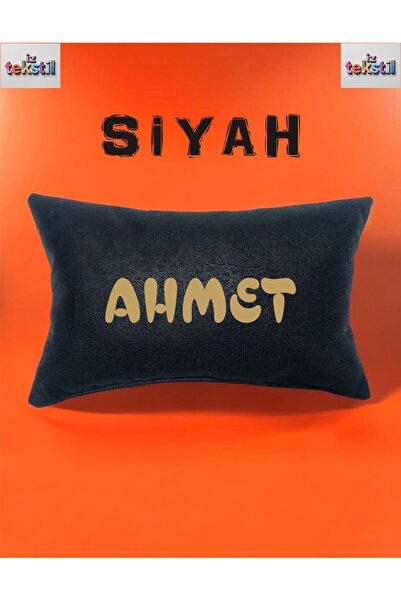 AHMET YAZILI Araç Boyun Yastığı SİYAH DÖŞEMELİK KUMAŞ Baskılı 1 Adet 17x27cm.