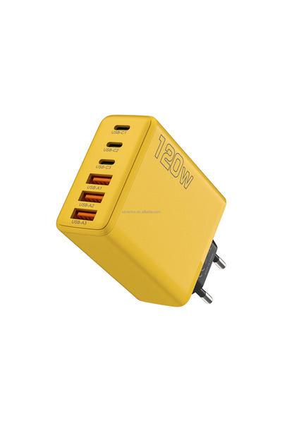 ABYZ Încărcător rapid 120W cu 6 porturi USB USB-C și USB-A, QC 3.0, PD 3.0, 5...