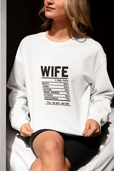 MG Wife Printed Cotton Long Sleeve 3 Yarn Sha Fleece-Lined Name Sweatshirt