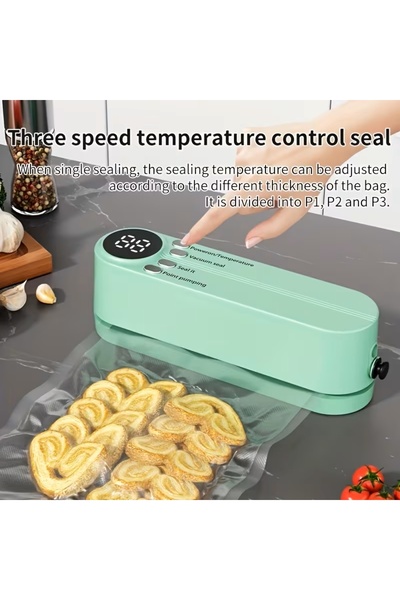 TrendyLux Aparat de vidat portabil – pompa vacuum + pungi, păstrează prospeţi...