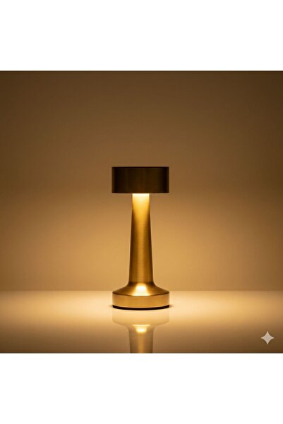 ROHS Gold-colored, wireless, rechargeable, multi-color table lamp | Portable LED desk lamp with various lighting options