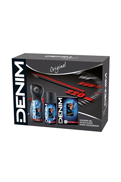 Denim Set Cadou Denim, Lotiune dupa Ras, 100 ml, Gel de Dus, 250 ml si Deodorant Spray, 150 ml