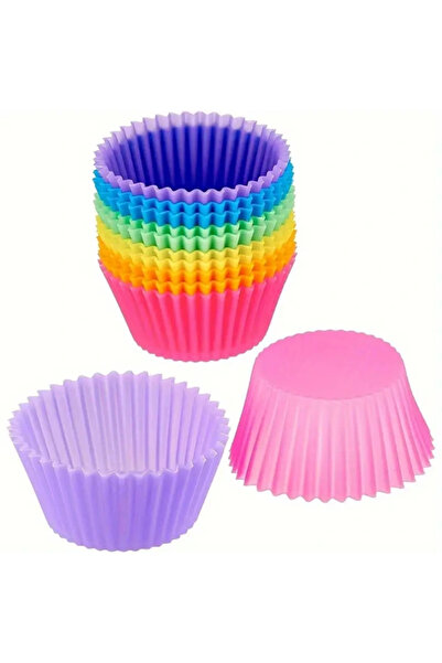 Epilons 12-Piece Silicone Muffin Mold - High Heat Resistant, Non-Stick, Easy ...