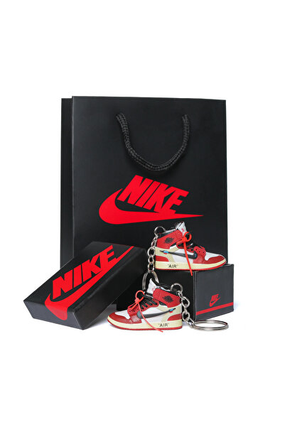 JORDAN 1 High Chicago x OW Keychain Set, Box and Bag