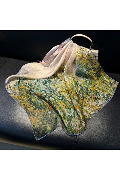 OMG Esarfa matase naturala 70X70cm, model flori