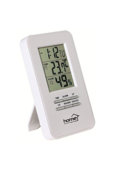 Home HC 13 Contor de temperatură și umiditate cu ceas și alarmă (alb)